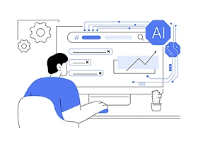 SEO・AI検索最適化のイメージイラスト